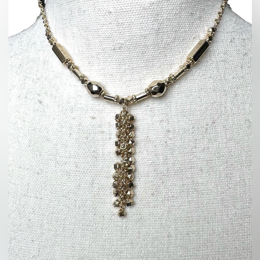 💛Cookie Lee Gold Tone Diamond Cut Y Necklace